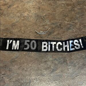 Silver Tiara and Sash Set